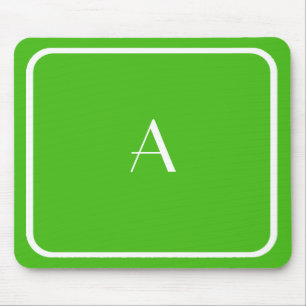 Cheap Kelly Green Mousepad met White Monogram Muismat