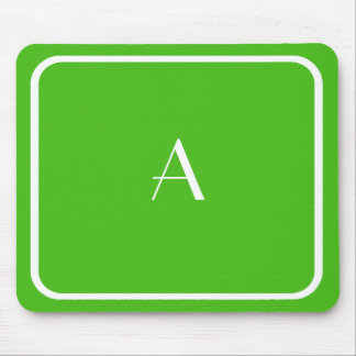 Cheap Kelly Green Mousepad met White Monogram Muismat