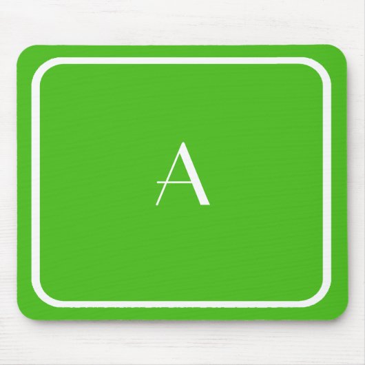 Cheap Kelly Green Mousepad met White Monogram Muismat (Voorkant)