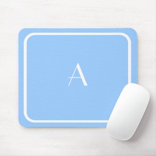 Cheap Light Sky Blue Mousepad w/ White Monogram Muismat (Met muis)