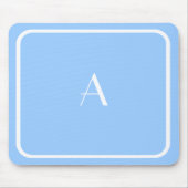 Cheap Light Sky Blue Mousepad w/ White Monogram Muismat (Voorkant)