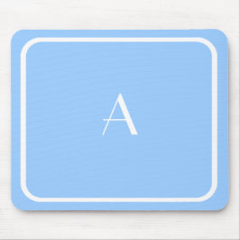 Cheap Light Sky Blue Mousepad w/ White Monogram Muismat
