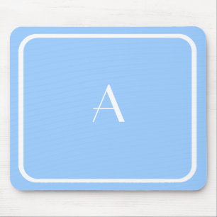 Cheap Light Sky Blue Mousepad w/ White Monogram Muismat