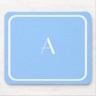 Cheap Light Sky Blue Mousepad w/ White Monogram Muismat