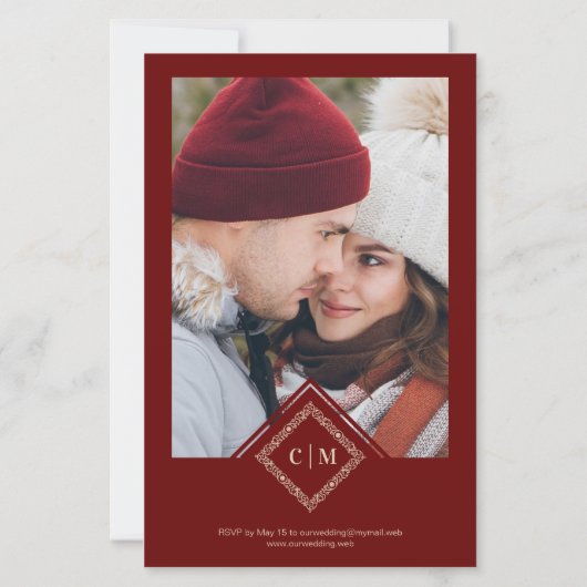 Cheap Luxury Wedding Initialen Ornamental Flourish (Achterkant)