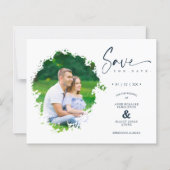 Cheap Modern Grunge Ink Effect Photo Weddenschap (Voorkant)