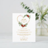 Cheap Modern Merry Christmas Poinsettias Heart (Staand voorkant)