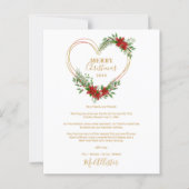 Cheap Modern Merry Christmas Poinsettias Heart (Voorkant)