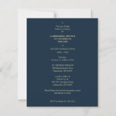 Cheap Navy Elegant Golden Photo Funeral (Achterkant)
