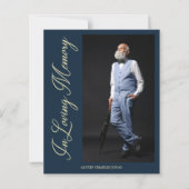 Cheap Navy Elegant Golden Photo Funeral (Voorkant)