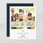 Cheap Navy Trendy 3 Photos Wedding Engagement (Voorkant / Achterkant)