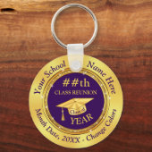 Cheap Paars en Gold, 35-jaars klasse reünie Sleutelhanger (Voorkant)