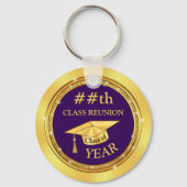 Cheap Paars en Gold, 35-jaars klasse reünie Sleutelhanger (Achterkant)