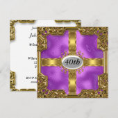 Cheap Paarse Birthday Party Kaart (Voorkant / Achterkant)