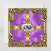 Cheap Paarse Birthday Party Kaart (Voorkant)