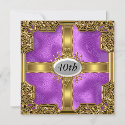 Cheap Paarse Birthday Party Kaart (Voorkant)