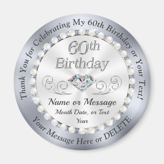 Cheap, Party Favors for 60th Birthday Vrouw, Magneet (Voorkant)