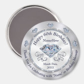Cheap Personalize, Party Favors for 60th Birthday, Magneet (Voorkant / Achterkant)