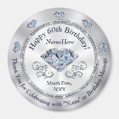 Cheap Personalize, Party Favors for 60th Birthday, Magneet (Voorkant)