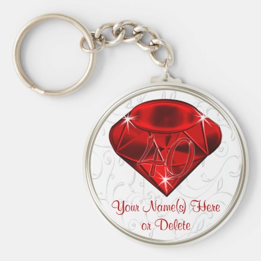 Cheap Personalized 40th Birthday Party Favors Sleutelhanger (Voorkant)
