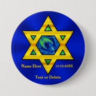 Cheap Personalized Bar Mitzvah Gifts for Guests Ronde Button 7,6 Cm