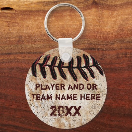 CHEAP PERSONALIZED Baseball Team Gifts JOUW TEKST Sleutelhanger (Voorkant)