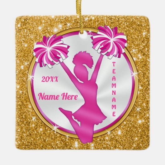 Cheap Personalized Cheerlead Gifts for Team Keramisch Ornament (Voorkant)