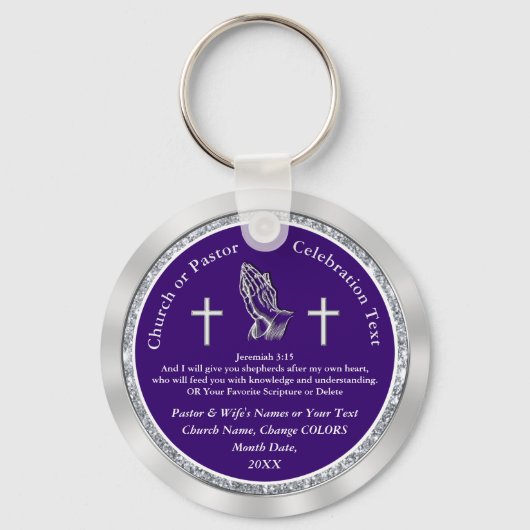 Cheap Personalized Church Jubileum Souvenirs Sleutelhanger (Voorkant)