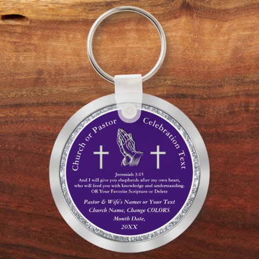 Cheap Personalized Church Jubileum Souvenirs Sleutelhanger (Voorkant)