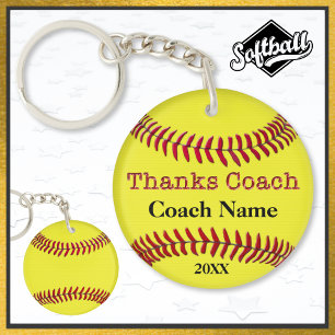 Cheap Personalized Gifts for Softball Coaches Sleutelhanger
