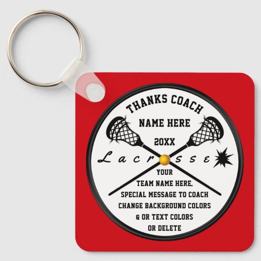 Cheap Personalized Lacrosse Coach Gifts, elke COLO Sleutelhanger (Voorkant)