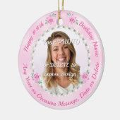 Cheap, Personalized Photo Birthday Ornaments, Pink Keramisch Ornament (Links)