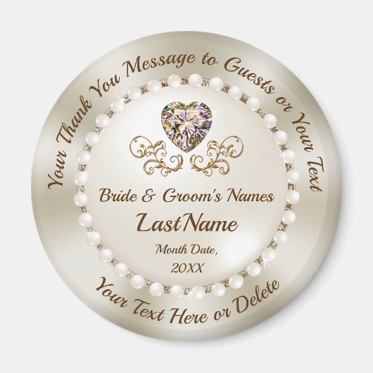 Cheap Personalized, Wedding Dank u Magnets, Magneet (Voorkant)