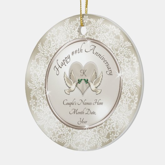 Cheap Personalized Wedding Jubileum Ornaments Keramisch Ornament (Links)