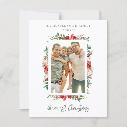 Cheap Photo Classic Merriest Christmas Poinsettias (Voorkant)