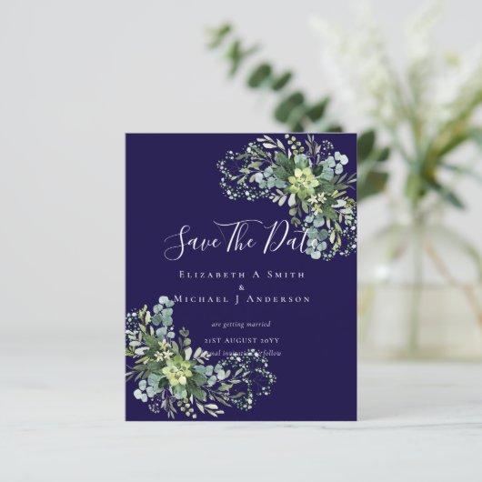 CHEAP Photo Save Dates Eucalyptus Leaves Greenery (Staand voorkant)