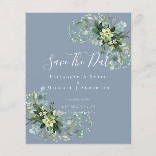 CHEAP Photo Save Dates Eucalyptus Leaves Greenery (Voorkant)