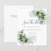 CHEAP Photo Save Dates Eucalyptus Leaves Greenery (Voorkant / Achterkant)