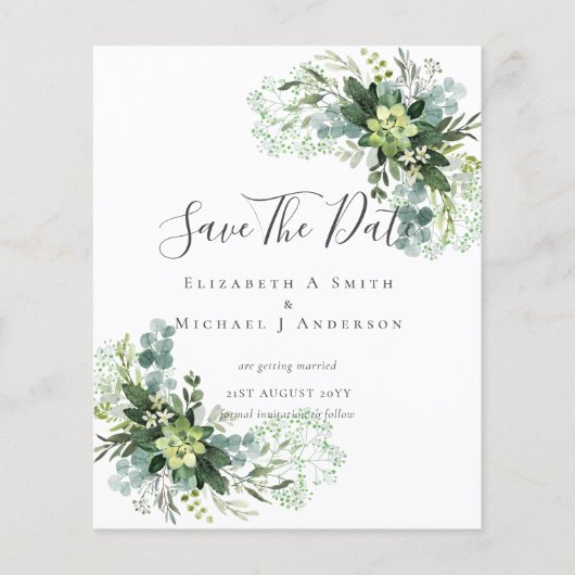 CHEAP Photo Save Dates Eucalyptus Leaves Greenery (Voorkant)