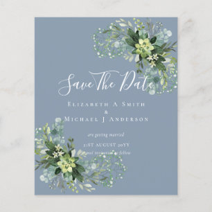 CHEAP Photo Save Dates Eucalyptus Leaves Greenery Flyer