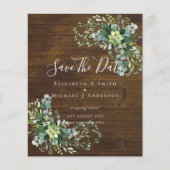 CHEAP Photo Save Dates Eucalyptus Leaves Greenery Flyer (Voorkant)