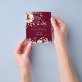 CHEAP PHOTO SAVE DATES - Pampas Grass Burgundy Flyer (Hand)