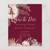 CHEAP PHOTO SAVE DATES - Pampas Grass Burgundy Flyer (Voorkant)