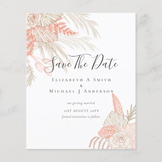 CHEAP Photo Save Dates PAMPAS GRASS Terracotta (Voorkant)