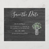 CHEAP Photo Save Dates Rustic Gypsophila Mason Jar (Voorkant)