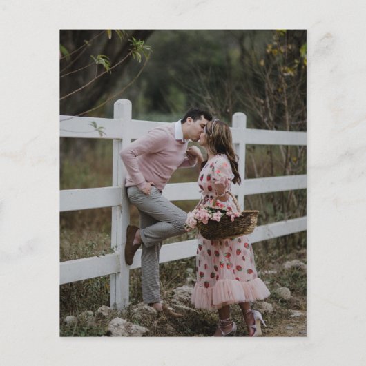 CHEAP Photo Save Dates TROPICAL FLOWEWBeach Flyer (Achterkant)