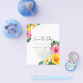 CHEAP Photo Save Dates TROPICAL FLOWEWBeach Flyer (Enkel)