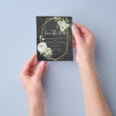 CHEAP Photo Save Dates White Floral Greenery Leaf Flyer (Hand)