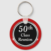 Cheap Red Black en White 50th Class Reunion Gifts Sleutelhanger (Achterkant)
