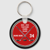 Cheap Red en Black Aangepaste Hockey-Sleutelhanger Sleutelhanger (Voorkant)